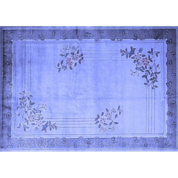 Ahgly Company Indoor Rectangle Oriental Blue Asian Inspired Area Rugs, 4' x 6'