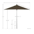 thumbnail image 5 of California Umbrella  6' Sq. Aluminum Frame, Fiberglass Rib Patio Umbrella, Push Open, Anodized Sliver Finish, Sunbrella Fabric Taupe, 5 of 5