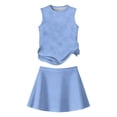 thumbnail image 3 of Grblisyd Girls Summer Outfits Solid Color Tennis Skirt Sets Sleeveless Tank Tops and Pleated Skirts 2 Piece Outfit Activewear Clothes 5-12 Years, 3 of 6
