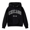 thumbnail image 4 of Kids Boys Hoodies Chicago City Letter Print Hoodie Long Sleeve Hooded Sweatshirt Top Fall Winter Clothes Little Girls Clothes 5-6 Years Kids Clothes, 4 of 4