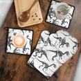 thumbnail image 5 of Cute Dinosaur Pattern Kitchen Oven Mitt and Pot Holder Sets 4 Pcs for Baking, Cooking and Grilling, Heat Resistant Up To 392 °F, 5 of 7