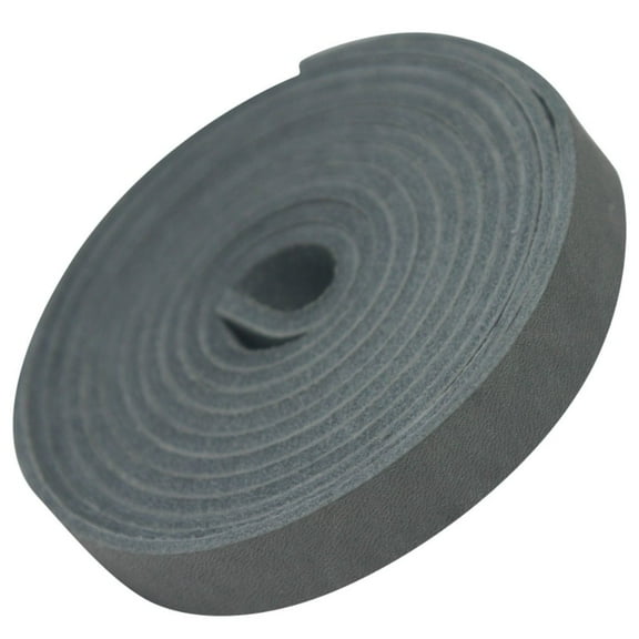 TOFL Genuine Top-Grain Leather Strap | 72 Inches Long | 1/2 Inch Wide | 1/16 Inch Thick (4-5 oz) | 1 Leather Strip for DIY Arts & Craft Projects, Clothing, Jewelry, Wrapping | Smokey Gray