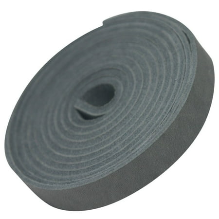 TOFL Genuine Top-Grain Leather Strap | 72 Inches Long | 1/2 Inch Wide | 1/16 Inch Thick (4-5 oz) | 1 Leather Strip for DIY Arts & Craft Projects, Clothing, Jewelry, Wrapping | Smokey Gray
