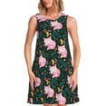 thumbnail image 1 of Fotbe Pink Sleeping Fox Vestido de Verano sin Mangas para Mujer – Vestido Midi Línea A, Estilo Camiseta Floral, Vestido Playero Casual y Fluido, 1 of 7