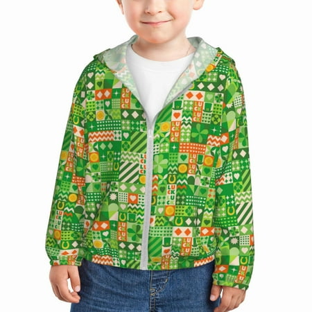 

Gaeub St Patrick s Day6 Print Athletic Sun Protection Hoodie for Kids Long Sleeve Outdoor UV Shirt Running Fishing Top for Boys Girls-4 Years