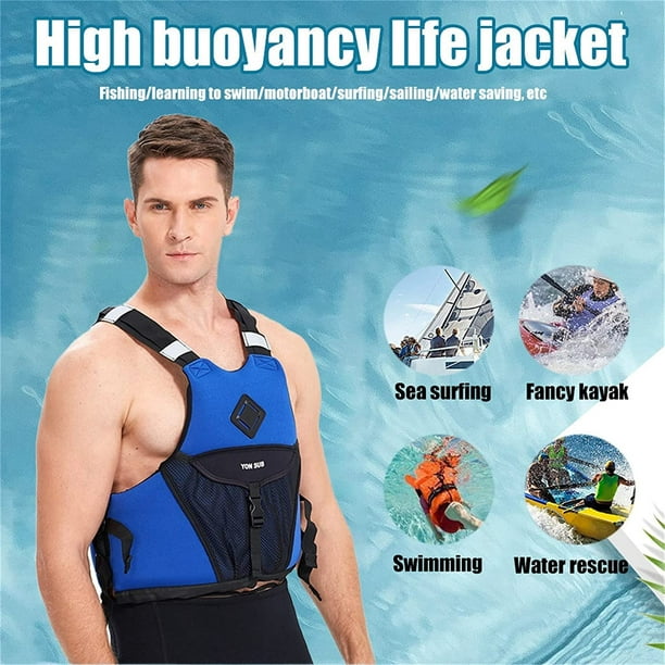 Yeashow Life Vest Adults Kayak Surf Vest Jet Ski Motorboats Raft Rescue Boat Wakeboard Fishing Vest Swimming Drifting Life Jacket Rescue Gray Small