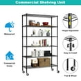 thumbnail image 4 of 6 Tier Wire Shelving Unit Adjustable Storage Shelves Metal Shelf with Wheels Wire Rack for Garage Basement Kitchen Racks 2100lbs Capacity Metal Pantry Shelves，Black, 4 of 7