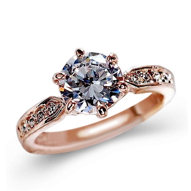 Up to 65% Off Gold Six Prong Diamond Wedding Rings Necklace Rings Earring Jewelry on Clearance