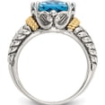 thumbnail image 2 of 14K/Silver Two-Tone Sterling Silver With 14K Swiss Blue Topaz Ring (Size 7) Made In Thailand qtc211-7, 2 of 5