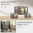 thumbnail image 6 of 45 inch Bar Table and Chairs Set, Acacia Wood Pub Table with 2 Stools, Rectangular Counter Height Table Set for Dining Room, Kitchen, Living Room, Teak Brown, 6 of 8