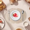 thumbnail image 2 of Pebbuoy Woven Cotton Yarn Placemats Minimalist Heat Resistant Table Protectors Dining Mats for Home Kitchen, 2 of 5