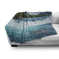 thumbnail image 3 of Nature Soft Flannel Fleece Throw Blanket, Flowing River Rapids Cloudy Snowy Mountain Forest Trees Wildlife Theme, Cozy Plush for Indoor and Outdoor Use, 60" x 80", White Green Grey, by Ambesonne, 3 of 6