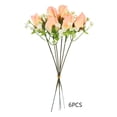 Artificial Roses Floral Arrangements 6 Pack – Lifelike Plastic Flowers ...