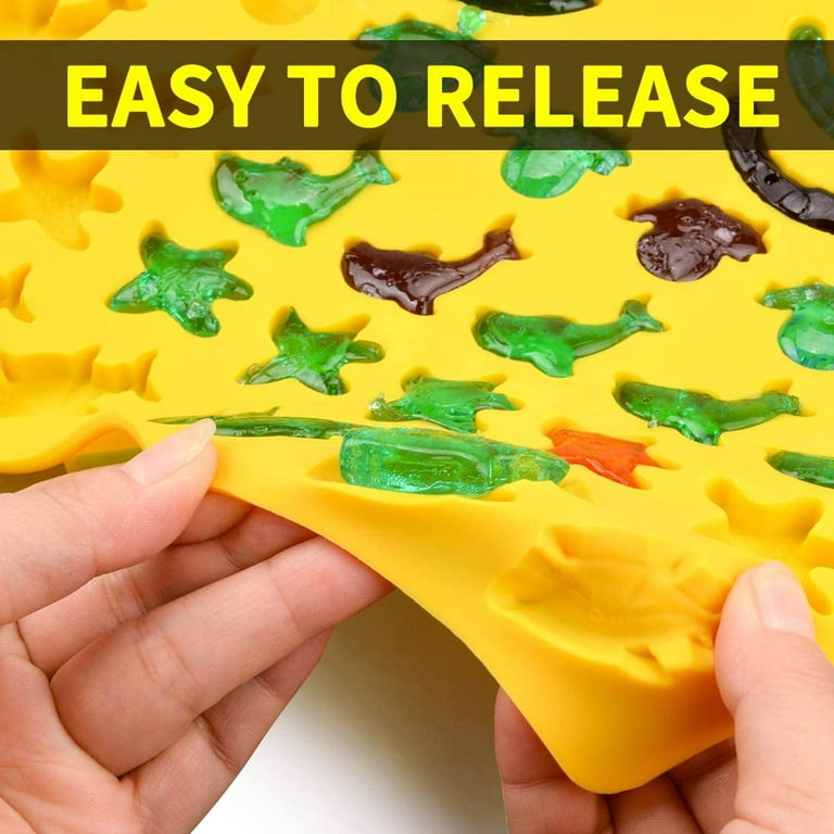 Gummy Molds Hard Candy Molds - Candy Molds Silicone Including Worms,  Starfishs, Dolphins, Octopus, Sharks Sea Mold BPA Free, Pinch Test Approved  Pack