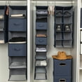 thumbnail image 3 of Household Essentials Hanging Narrow Cotton Blend and Plastic Closet Organizer with 10 Storage Shelves, Denim, 3 of 8