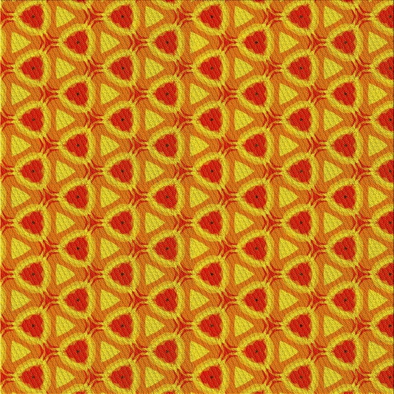 Ahgly Company Indoor Square Patterned Scarlet Red Area Rugs, 5' Square