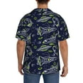 thumbnail image 5 of Balery Hand Drawn Rockets Men's Casual Button Down Shirt Short Sleeve Textured Summer Cuban Beach Shirts-X-Large, 5 of 7
