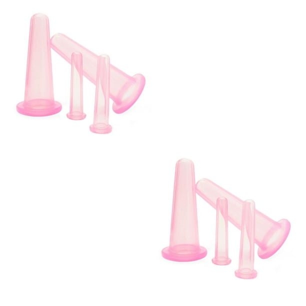 Soidarity 4 Uds. De latas de ventosas al vacío para masaje, ventosa de silicona, ventosa para masaje facial al vacío, para masaje facial y corporal, rosa 2piezas Soidarity CBP073691