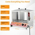 thumbnail image 2 of Yeshouse vaporera eléctrica para perritos calientes de 2 niveles, 28,5 cuartos, acero inoxidable con puertas de vidrio y separador, ideal para calentar perritos y pan, uso comercial, 2 of 8