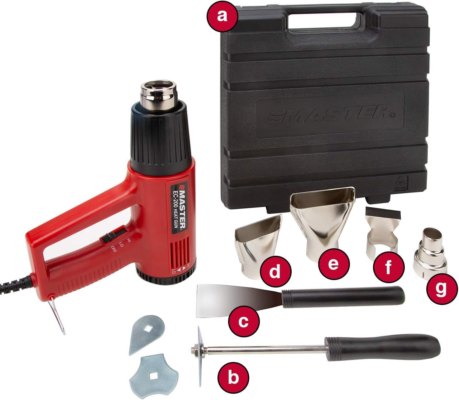 Master Appliance EC-200K Variable Temperature Heat Gun Kit with 120V, 10 Amps, 1200W