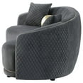 thumbnail image 5 of Brookside Velvet Upholstered Curved Sofa Dark Grey, 5 of 12