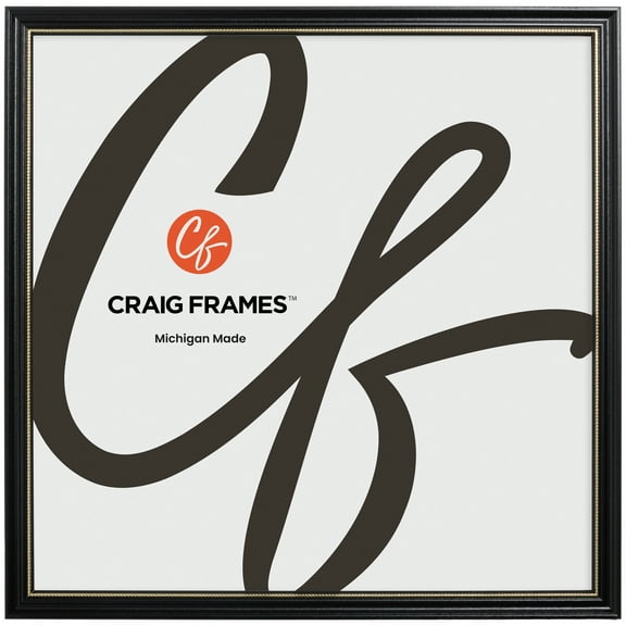 Craig Frames 314BG, Ornate Black and Gold Picture Frame, 24 x 24 Inch