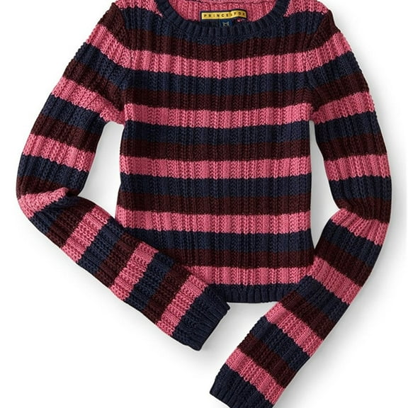 Aeropostale Womens Striped Knit Pullover Sweater, Blue, Juniors, X-Small