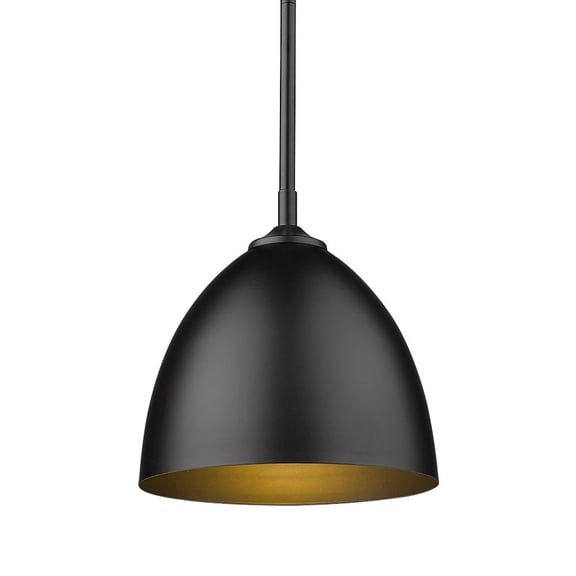 1 Light Small Pendant in Sturdy Style 9.375 inches High By 9 inches Wide-Matte Black Finish Bailey Street Home 170-Bel-4476392
