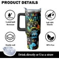 thumbnail image 4 of 40oz Gamer Tumbler Neon Accent Mug - Food-Grade Stainless Steel Gaming Cup with Spill-Resistant Straw, Unique Gifts for Gaming Fans (Birthday Christmas Party Events), 4 of 5