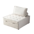 thumbnail image 2 of Aukfa 78" Chaise Futon Oversized Pull Out Sleeper Chair Bed for Home Office, Linen, Beige, 2 of 12