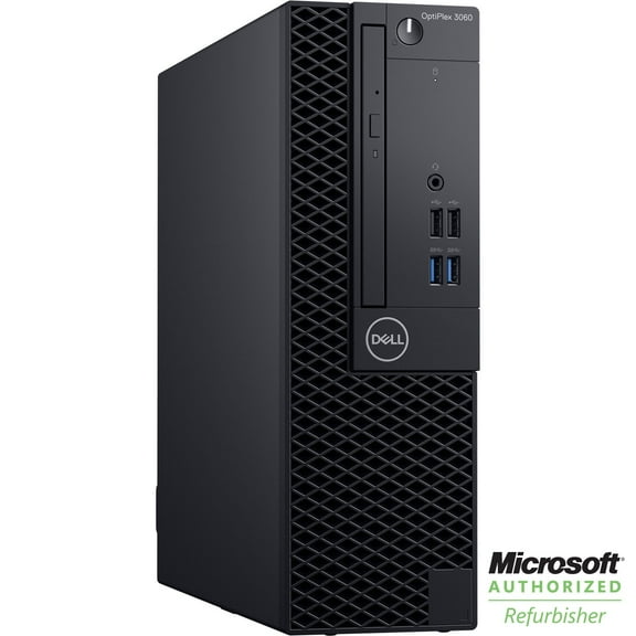 Pre-Owned Dell OptiPlex 3060 SFF Desktop Computers, Intel Core i5, 16GB, 256GB SSD, DVD, Black