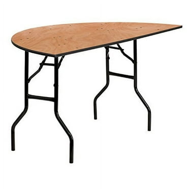 BizChair 5-Foot Half-Round Wood Folding Banquet Table - Event & Catering Table