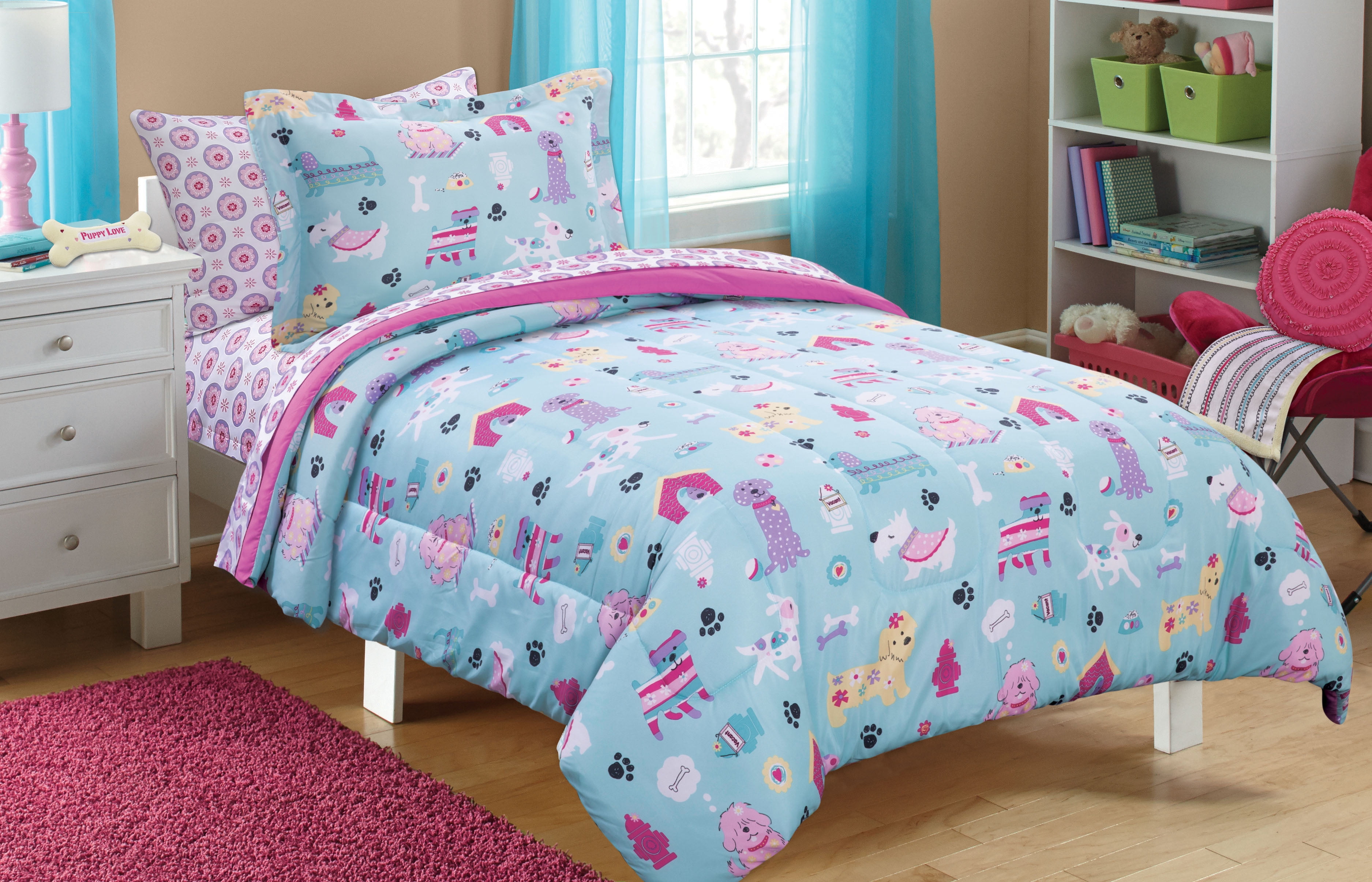 Your Zone Floral 1 Piece BedinaBag, Twin with Fitted Sheet, Flat