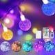 thumbnail image 1 of Dinheiro Cadena de luces de globo que cambian de color, enchufe USB, 50 bolas de burbujas de cristal LED con control remoto, temporizador, iluminación ambiental para niñas, dormitorio, hogar,, 1 of 6