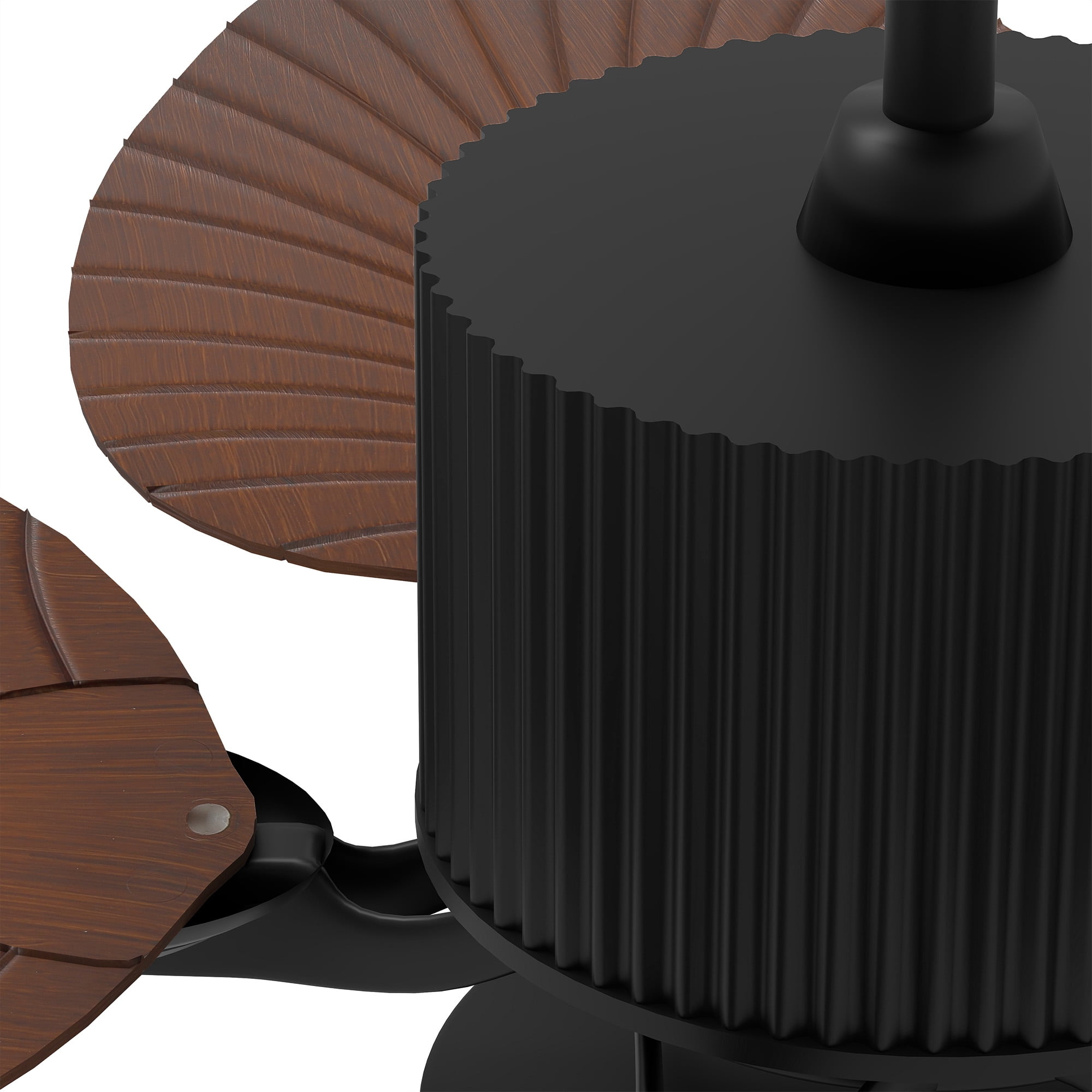 Craftian 44"  Tropical Ceiling Fan with Lights and Remote,5 Palm Leaf Blades, 3-Color LED, Timer & Memory, Indoor/Outdoor - Walnut