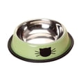 thumbnail image 3 of Tazón de comida para perros plato de agua de acero inoxidable que no es fácil de limpiar el tazón de comida para gatos Verde, 3 of 8