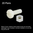 thumbnail image 3 of Uxcell 20 Pairs Nylon Screw Nut Assortment, M8x25mm Slotted Pan Head Screws & M8 Hex Nuts, 3 of 4