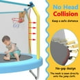 thumbnail image 3 of Aukfa 55" Trampoline for Kids, Indoor & Outdoor Toddler Rebounder with Safety Enclosure Net and Basketball Hoop for Boys & Girls, Blue, 3 of 8