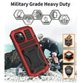 thumbnail image 3 of Allytech Rugged Case for iPhone 13 (6.1") Cover with Built-in Screen Protector, PC Back + Anti-Drop Silicone + Front Metal Frame Shockproof Stand Hand Rope Case for iPhone 13 2021, Red, 3 of 5