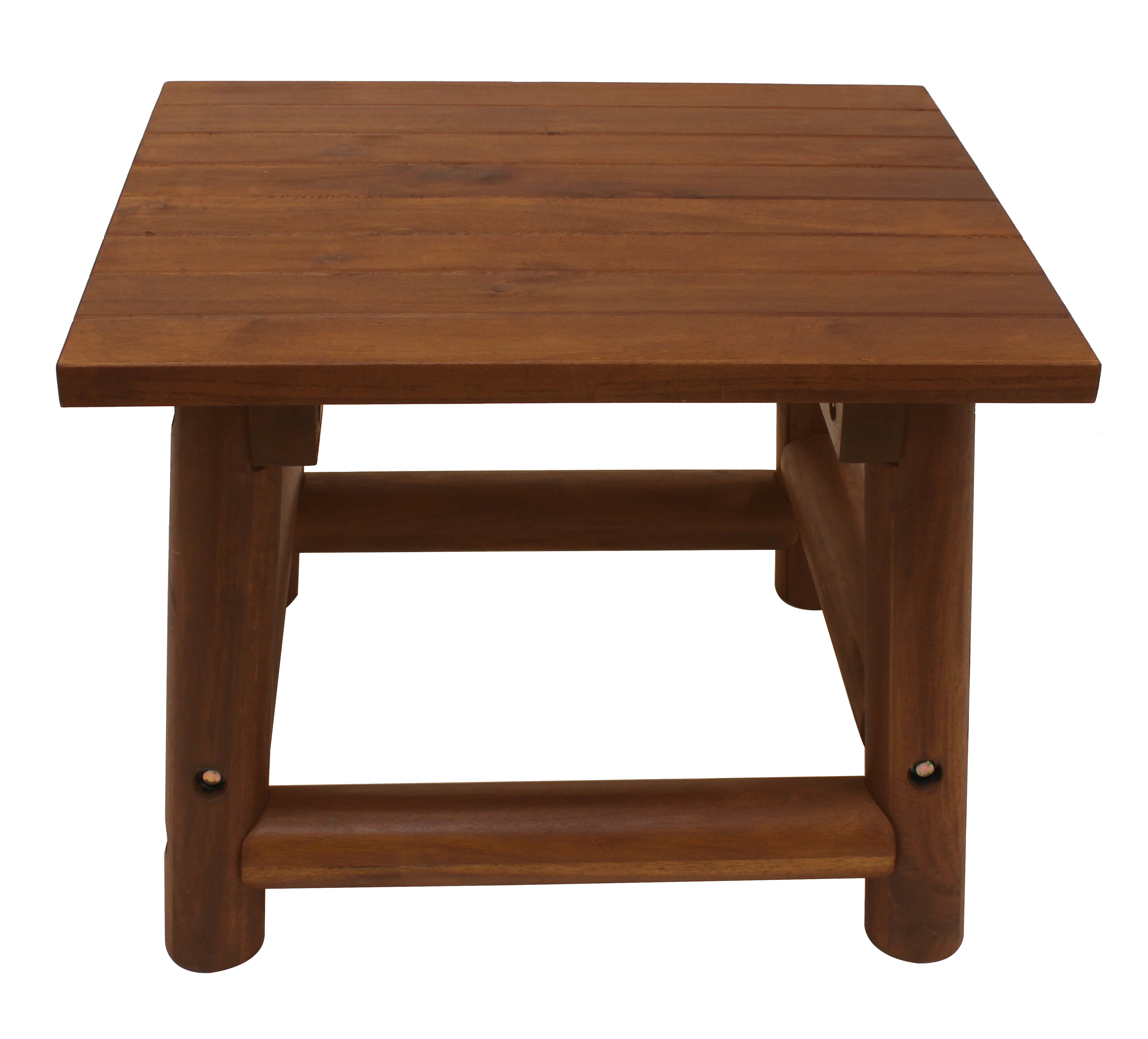 Leigh Country TX 36010 Amber-Log Adult Outdoor Rectangular Patio End Table - Brown