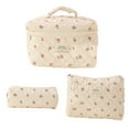 thumbnail image 1 of Bolsa de maquillaje de viaje para mujer Set de neceser Bolsa de maquillaje acolchada con estampado de flores Bolsa de maquillaje para mujer, 1 of 7