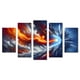 thumbnail image 1 of Cuadro decorativo Cuadros Abigail Abstracto Rojo Azul Fuego y Hielo Set de 5 piezas, 1 of 5