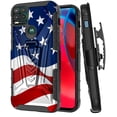 thumbnail image 1 of DALUX V Hybrid Kickstand Holster Phone Case Compatible with Motorola Moto G Stylus 5G (2021) - New Waving Half US Flag, 1 of 2
