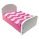 thumbnail image 1 of Cama en miniatura para casa de muñecas con juego de cama, accesorios de escena DIY, decoración de casa de juegos rosa, 1 of 9