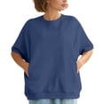 thumbnail image 2 of Cnbwig Shirts for Womens Oversized Casual T Shirt Loose Fit Soft Round Neck Short Sleeve Top Solid Color Basic Tees for Everyday Wear, 2 of 5