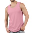 thumbnail image 2 of Mens Undershirts Summer Athletic Sleeveless Crew Neck Solid Color Tank Tops Outdoor Sport Workout Gym Pullover Shirts Activewear, 2 of 7