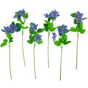 Set of 6 Blue Real Touch Artificial Lotus Floral Sprays 25"