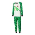 thumbnail image 3 of Elippeo Family Matching Christmas Pajamas, Baby Romper/Dog Bandana/Dinosaur Christmas Tree Letter Print Tops Pants Sleepwear Set, 3 of 10