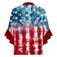 thumbnail image 4 of Frostluinai 3/4 Length Sleeve Womens Tops 4th of July Button Henley Shirts Patriotic Ruffle T Shirts Oversized Loose Fit Graphic Tees, 4 of 5
