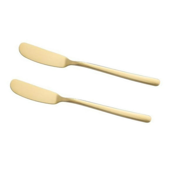 PBPBOX 2Pcs Stainless Steel Butter Spreader Golden Kitchen Tools for Spreading and Decorating Food Preparation